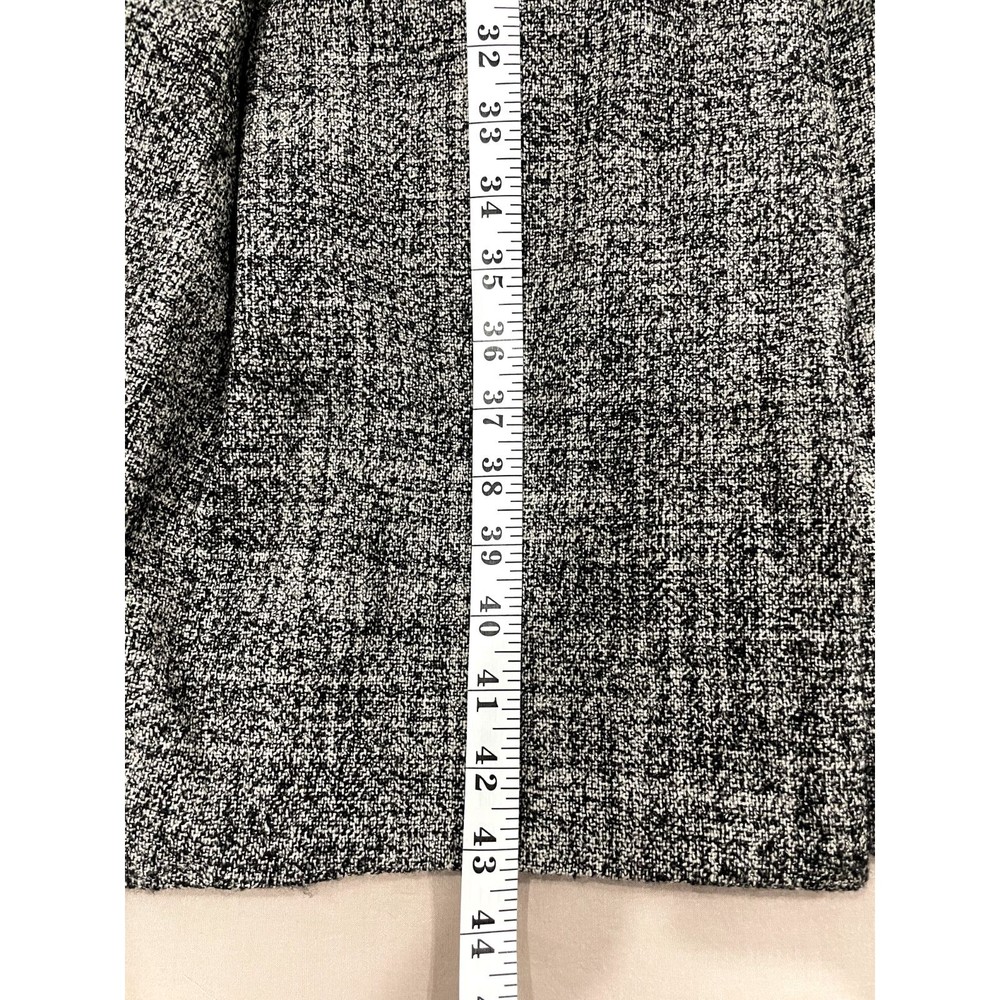 Paul Smith Black Womens 46 Plaid Herringbone Merino Wool Trench Coat Jacket - Picture 6 of 8